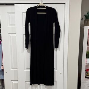 White House Black Market Black Long Cardigan